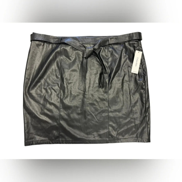 Calvin Klein NWT Black Skirt Midi Pleather Plus Size 22W - Picture 4 of 10